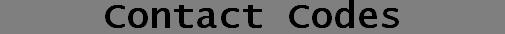 Contact Codes